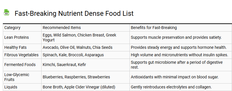 Fast-Breaking Nutrient Dense Food List