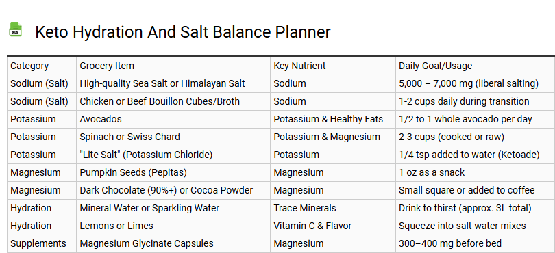 Keto Hydration and Salt Balance Planner
