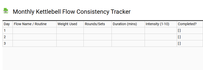 Monthly Kettlebell Flow Consistency Tracker
