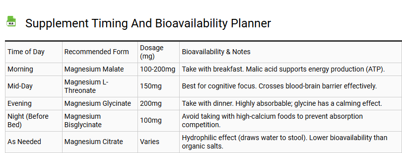 Supplement Timing and Bioavailability Planner