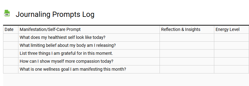 Journaling Prompts Log