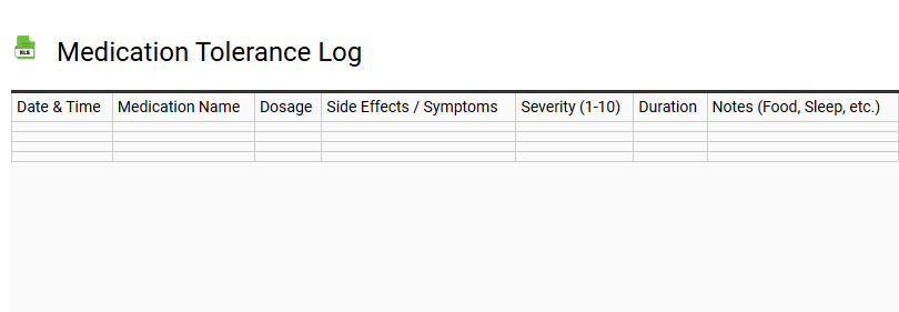 Medication Tolerance Log