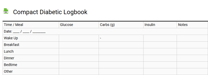 Compact Diabetic Logbook