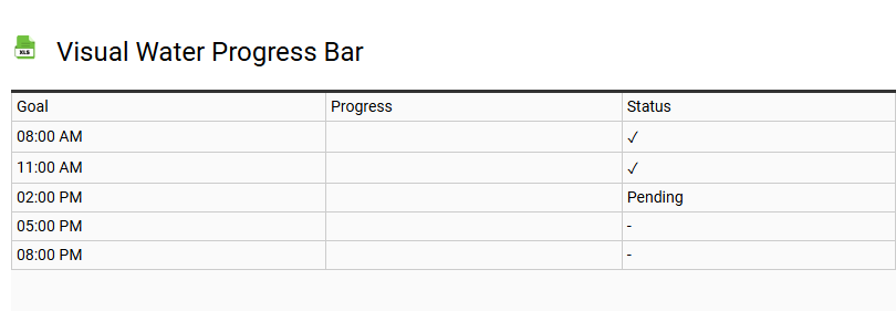 Visual Water Progress Bar