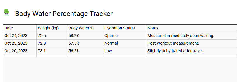 Body Water Percentage Tracker
