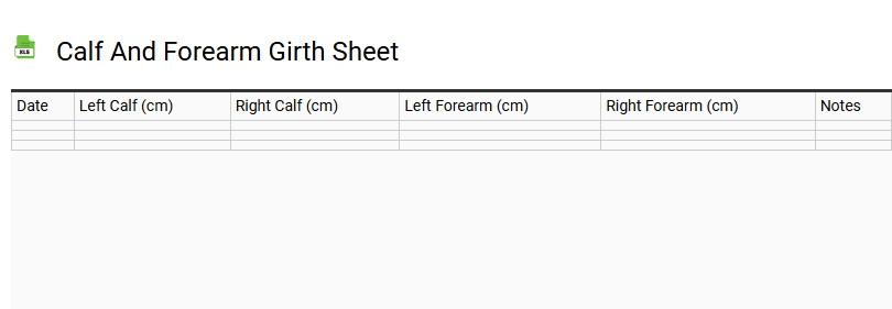 Calf and Forearm Girth Sheet