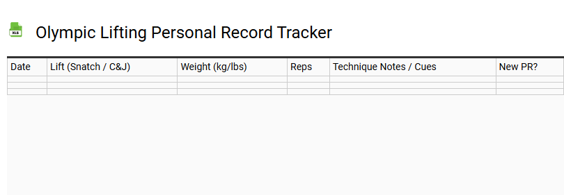 Olympic Lifting Personal Record Tracker