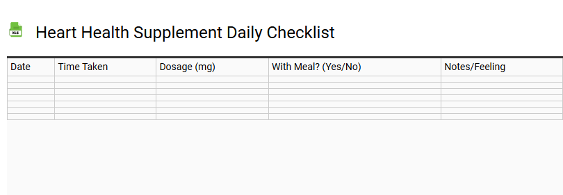 Heart Health Supplement Daily Checklist