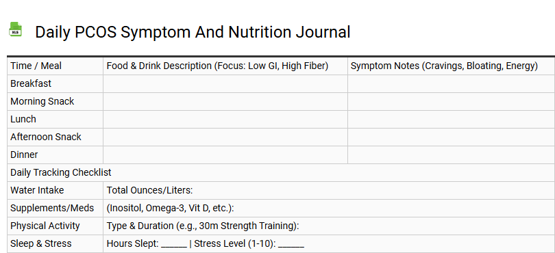 Daily PCOS Symptom and Nutrition Journal
