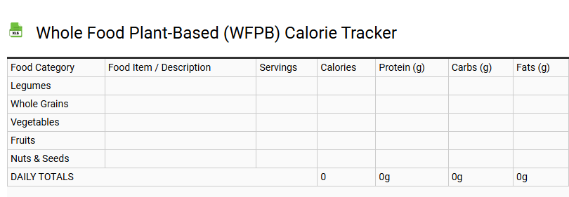 Whole Food Plant-Based (WFPB) Calorie Tracker