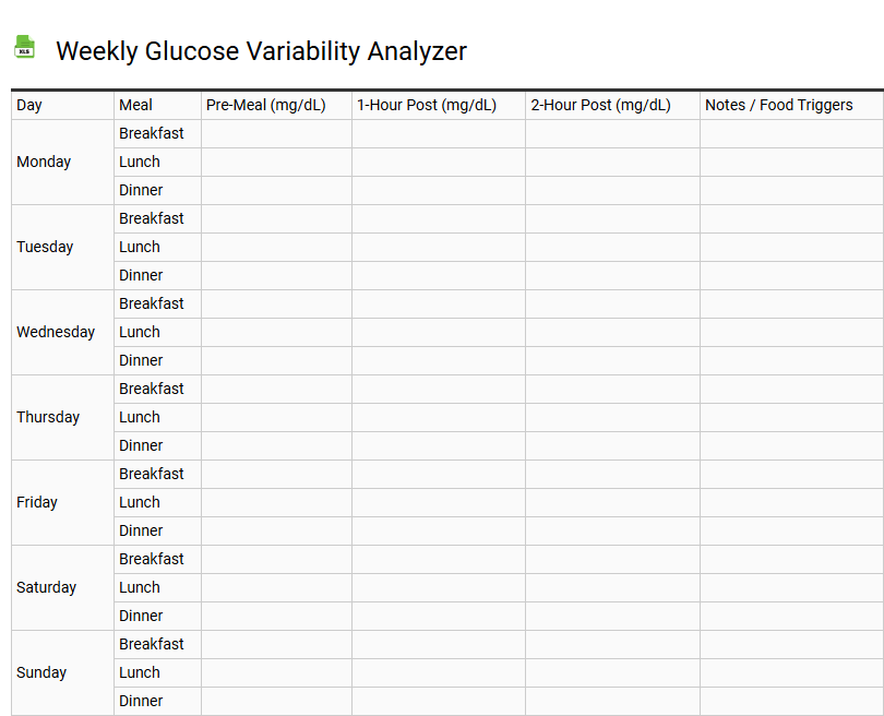 Weekly Glucose Variability Analyzer