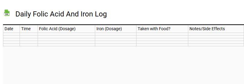 Daily Folic Acid and Iron Log