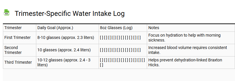 Trimester-Specific Water Intake Log