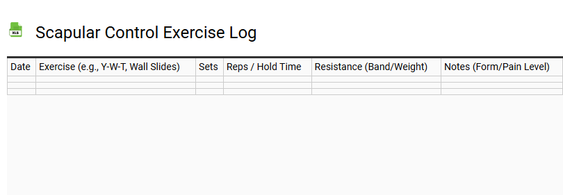 Scapular Control Exercise Log