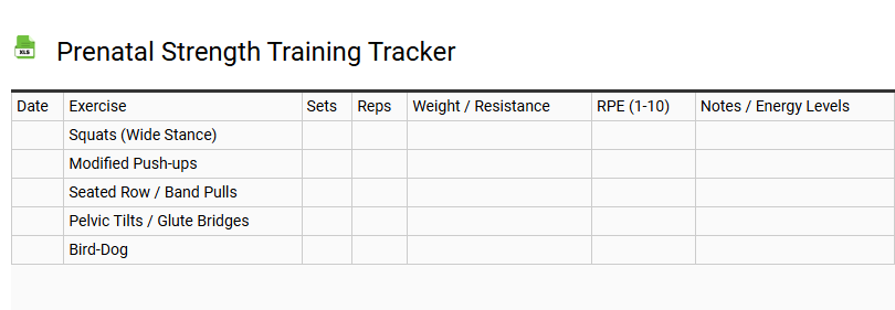 Prenatal Strength Training Tracker
