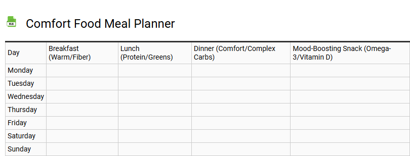 Comfort Food Meal Planner