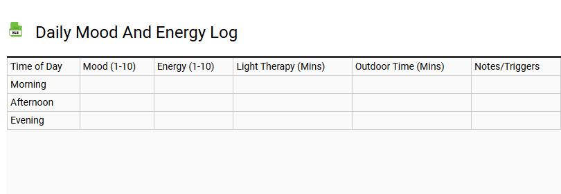 Daily Mood and Energy Log