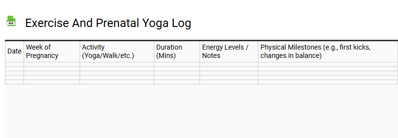Exercise and Prenatal Yoga Log