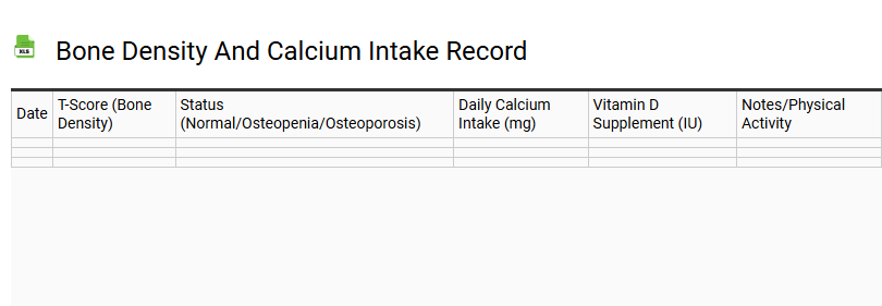 Bone Density and Calcium Intake Record