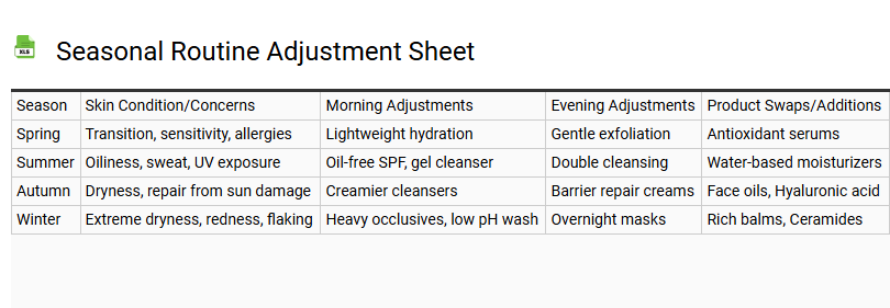 Seasonal Routine Adjustment Sheet
