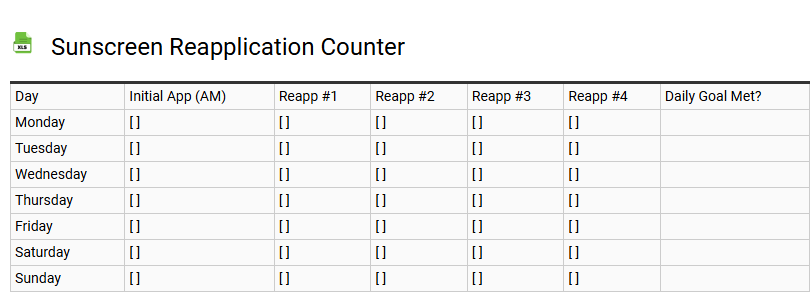 Sunscreen Reapplication Counter