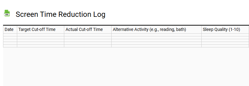 Screen Time Reduction Log