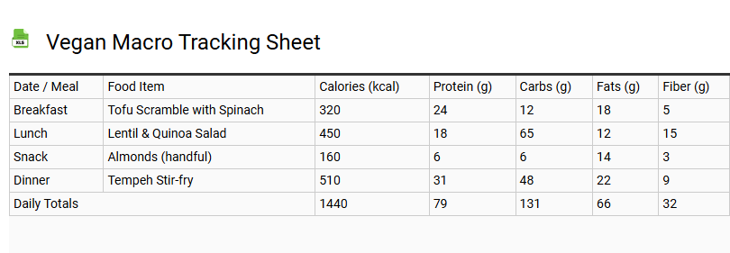 Vegan Macro Tracking Sheet