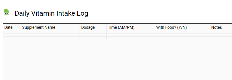 Daily Vitamin Intake Log