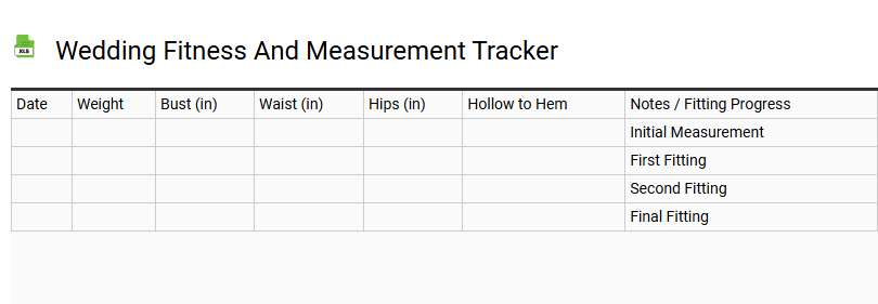 Wedding Fitness and Measurement Tracker