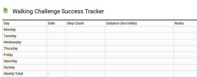 Walking Challenge Success Tracker