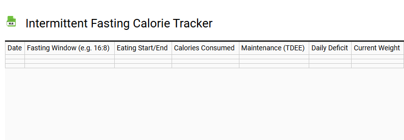 Intermittent Fasting Calorie Tracker