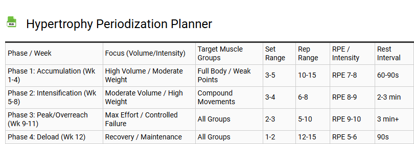 Hypertrophy Periodization Planner