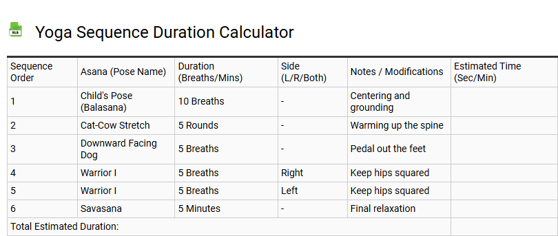 Yoga Sequence Duration Calculator