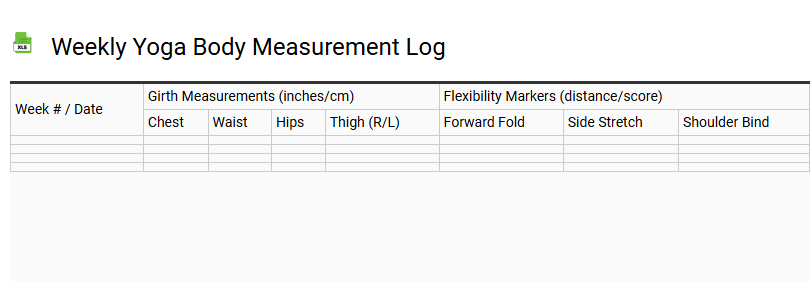 Weekly Yoga Body Measurement Log