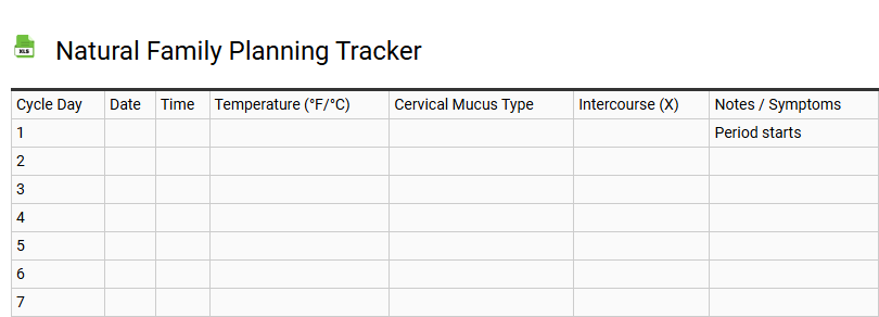 Natural Family Planning Tracker