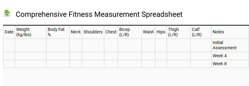 Comprehensive Fitness Measurement Spreadsheet