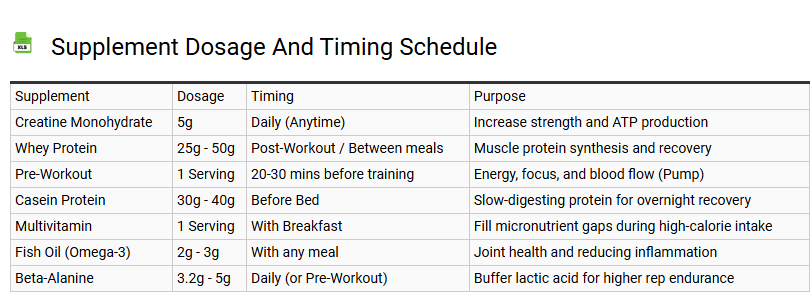 Supplement Dosage and Timing Schedule