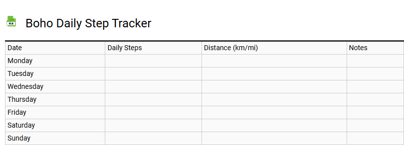 Boho Daily Step Tracker