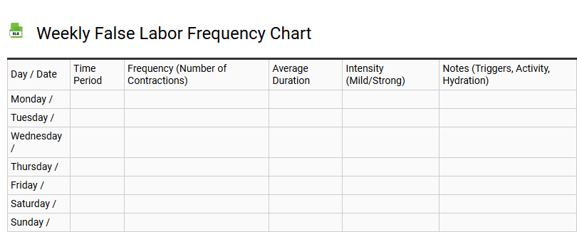Weekly False Labor Frequency Chart