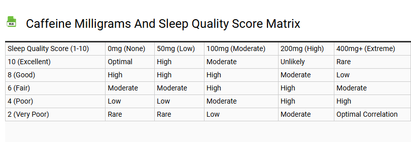 Caffeine Milligrams and Sleep Quality Score Matrix