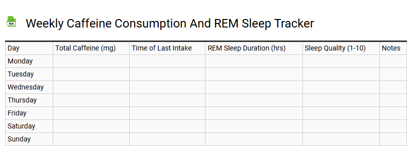 Weekly Caffeine Consumption and REM Sleep Tracker