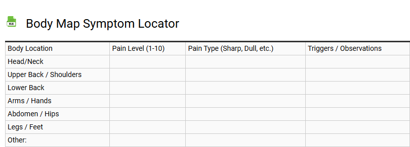 Body Map Symptom Locator