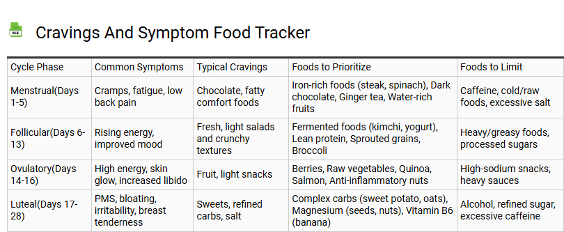 Cravings and Symptom Food Tracker