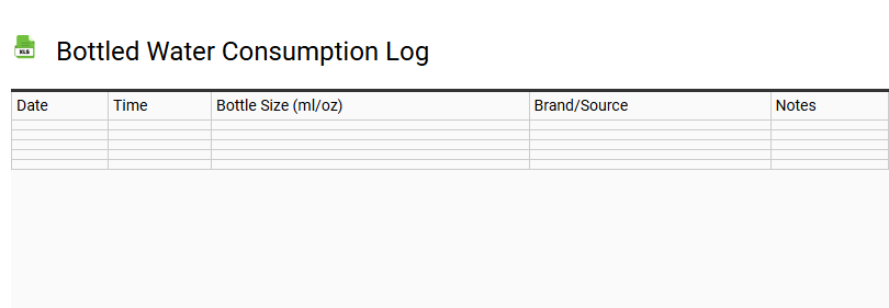 Bottled Water Consumption Log