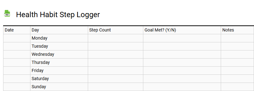 Health Habit Step Logger