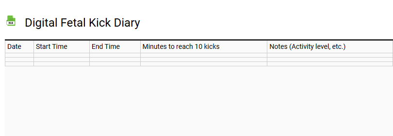 Digital Fetal Kick Diary