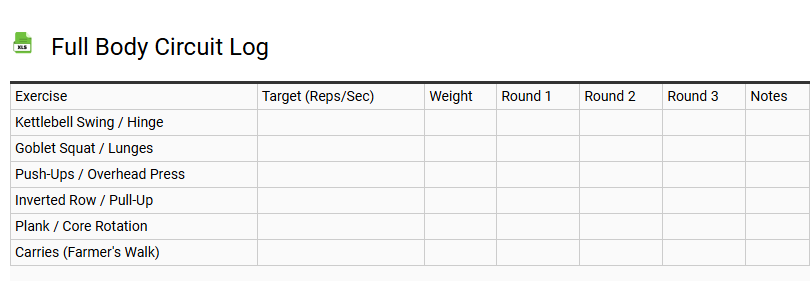 Full Body Circuit Log