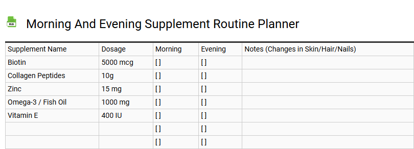 Morning and Evening Supplement Routine Planner