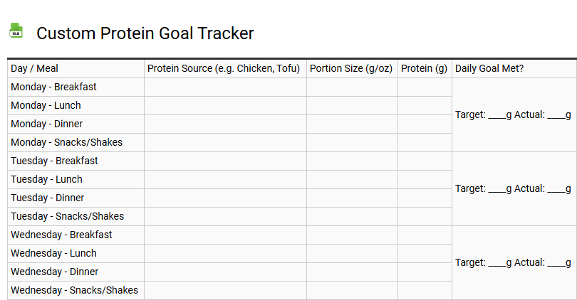 Custom Protein Goal Tracker
