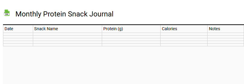 Monthly Protein Snack Journal